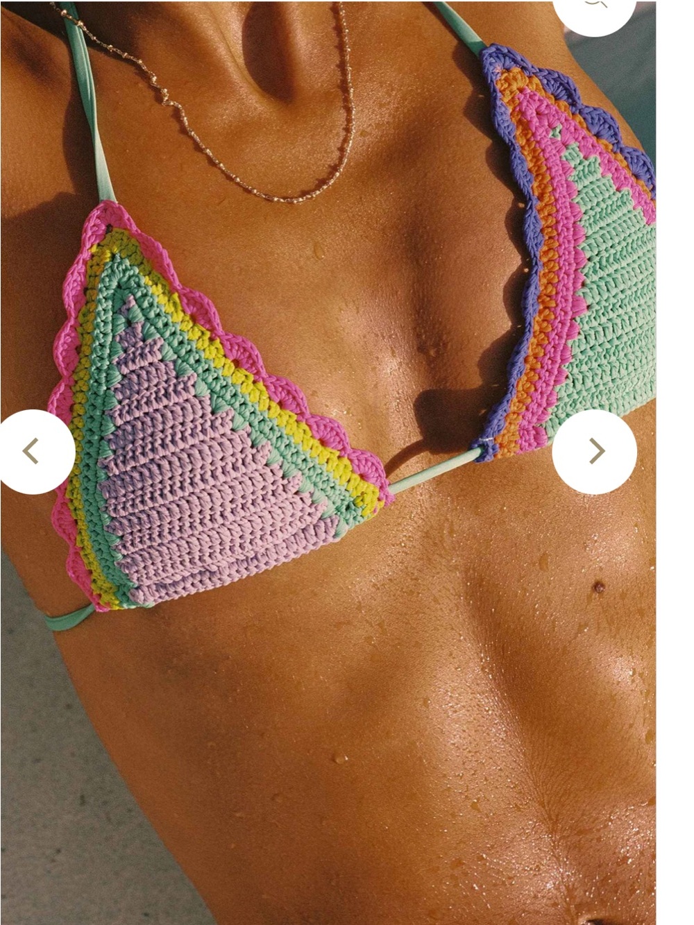 Beach Riot Winona Bikini Top in Technicolor Rays NWT